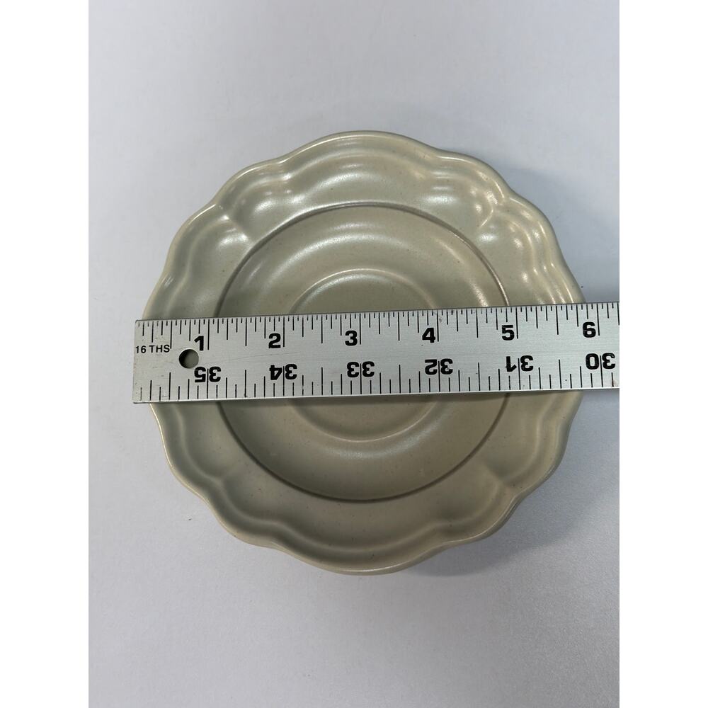 VTG Pfaltzgraff HEIRLOOM USA Gray Stoneware Saucer 6" Set of 7 - Picture 4 of 5
